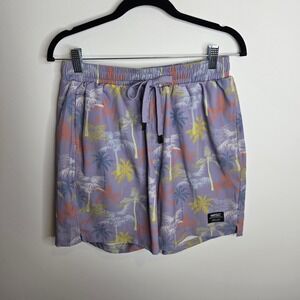WeSC Austin Miami Palm Shorts Mens L Purple Tropical Print Pull-On D115083T